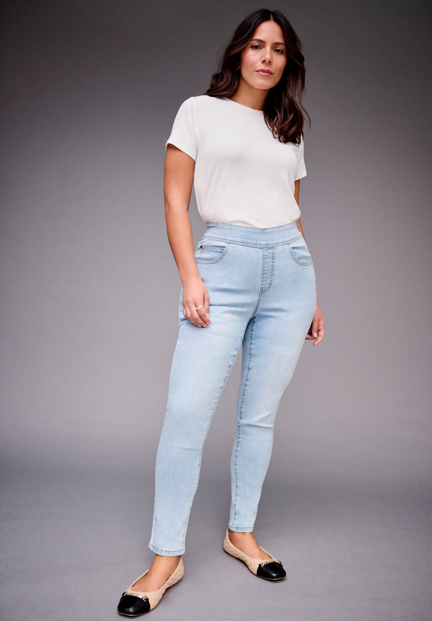 Pull On Skinny Leg Jean, LIGHT WASH, hi-res image number 0