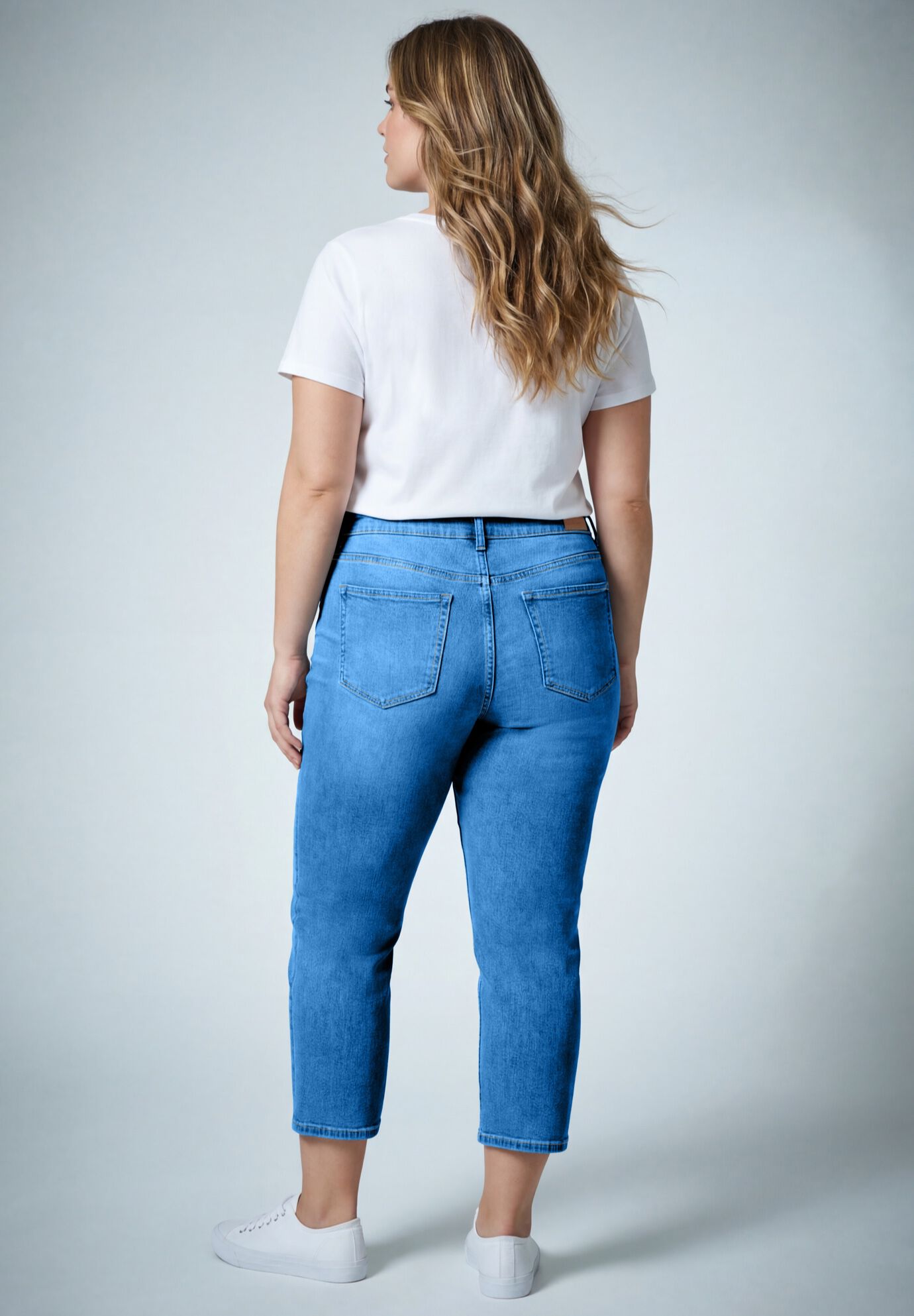Butter Denim Straight Crop, MID WASH, alternate image number 2
