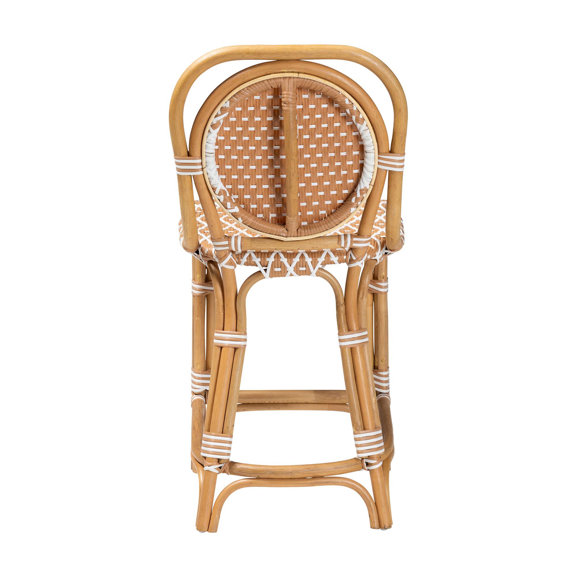 Mattie Rattan Bistro Counter Stool, Green, BEIGE, alternate image number 4