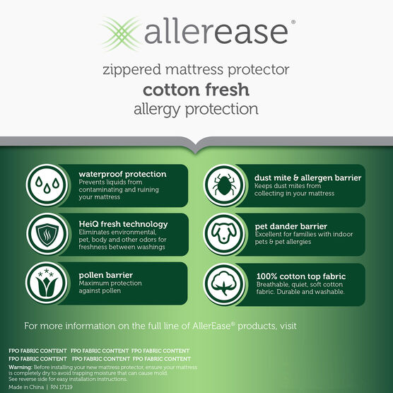 AllerEase Reserve Cotton Fresh Mattress Protector, , alternate image number null