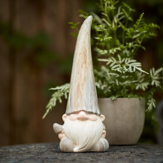 Modern Terra Cotta Gnome Figurine with Marble Finish (Set of 2), BLUE/WHITE/GREY, alternate image number null