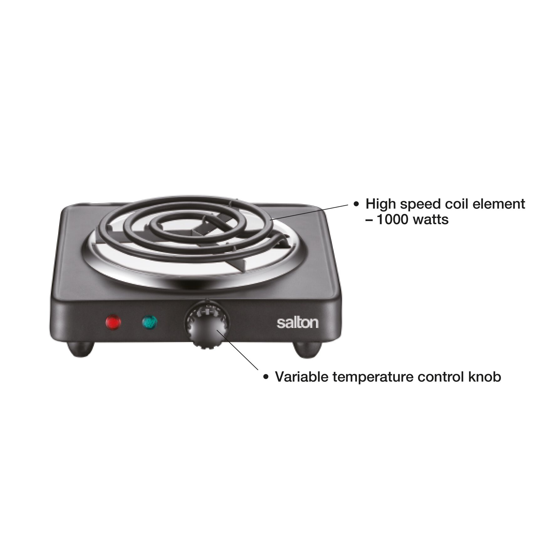 Portable Cooktop - Single Burner Black, , alternate image number 4