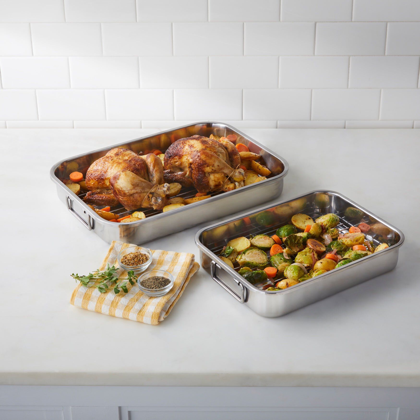 4-Pc Stainless Steel Lasagna Pan & Roaster