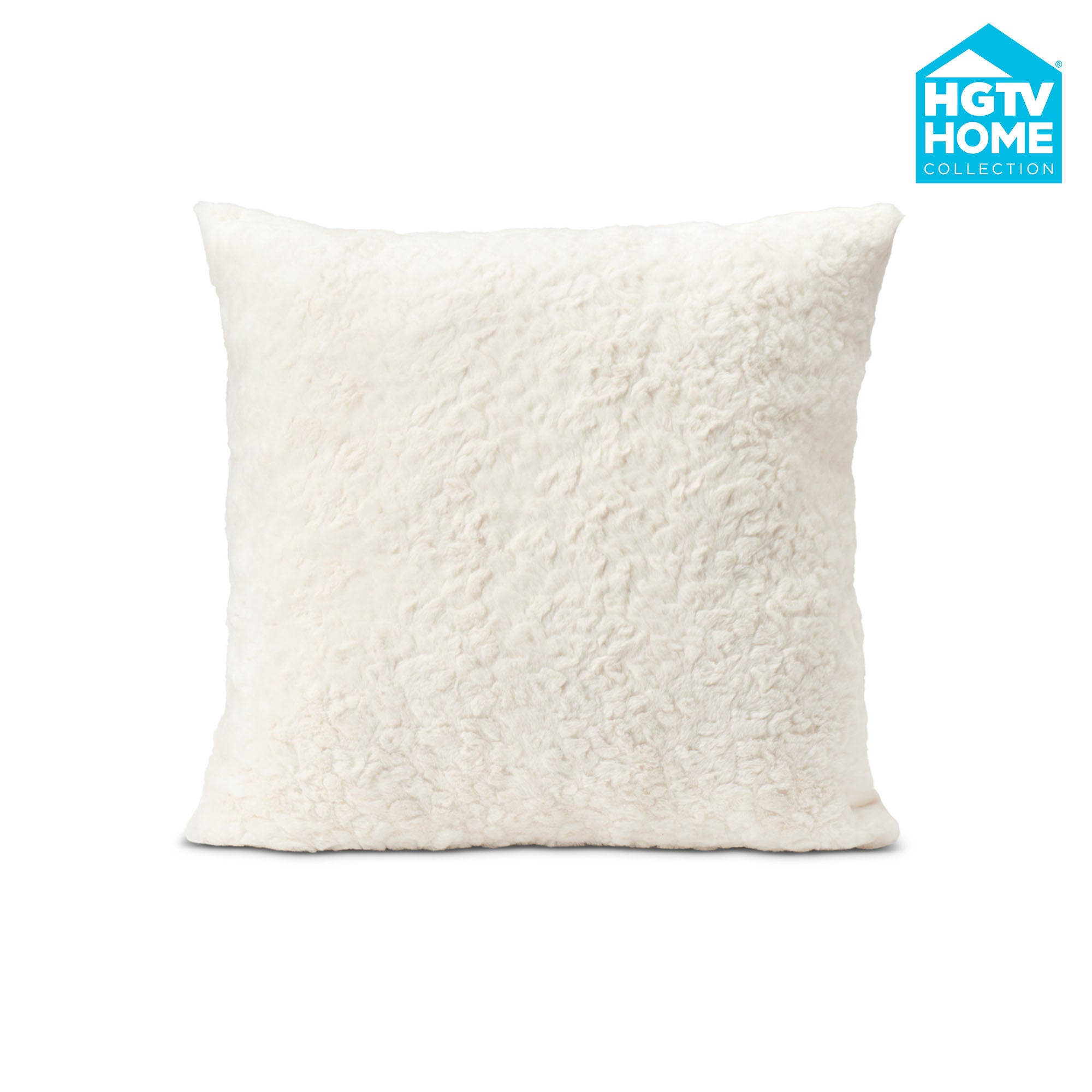 HGTV Curlicue Faux Fur Pillow Quietude 22 x 22 inches, MULTI, hi-res image number 0