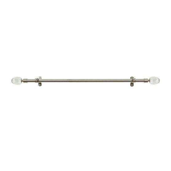 Royale Crystal Telescoping Decorative Rod & Finial Set, CRYSTAL BRUSHED NICKEL, hi-res image number null