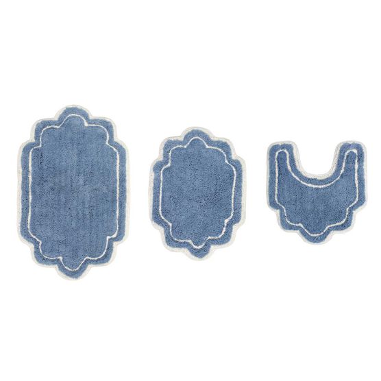 Allure 3pc Bath Rug Set, BLUE, hi-res image number null