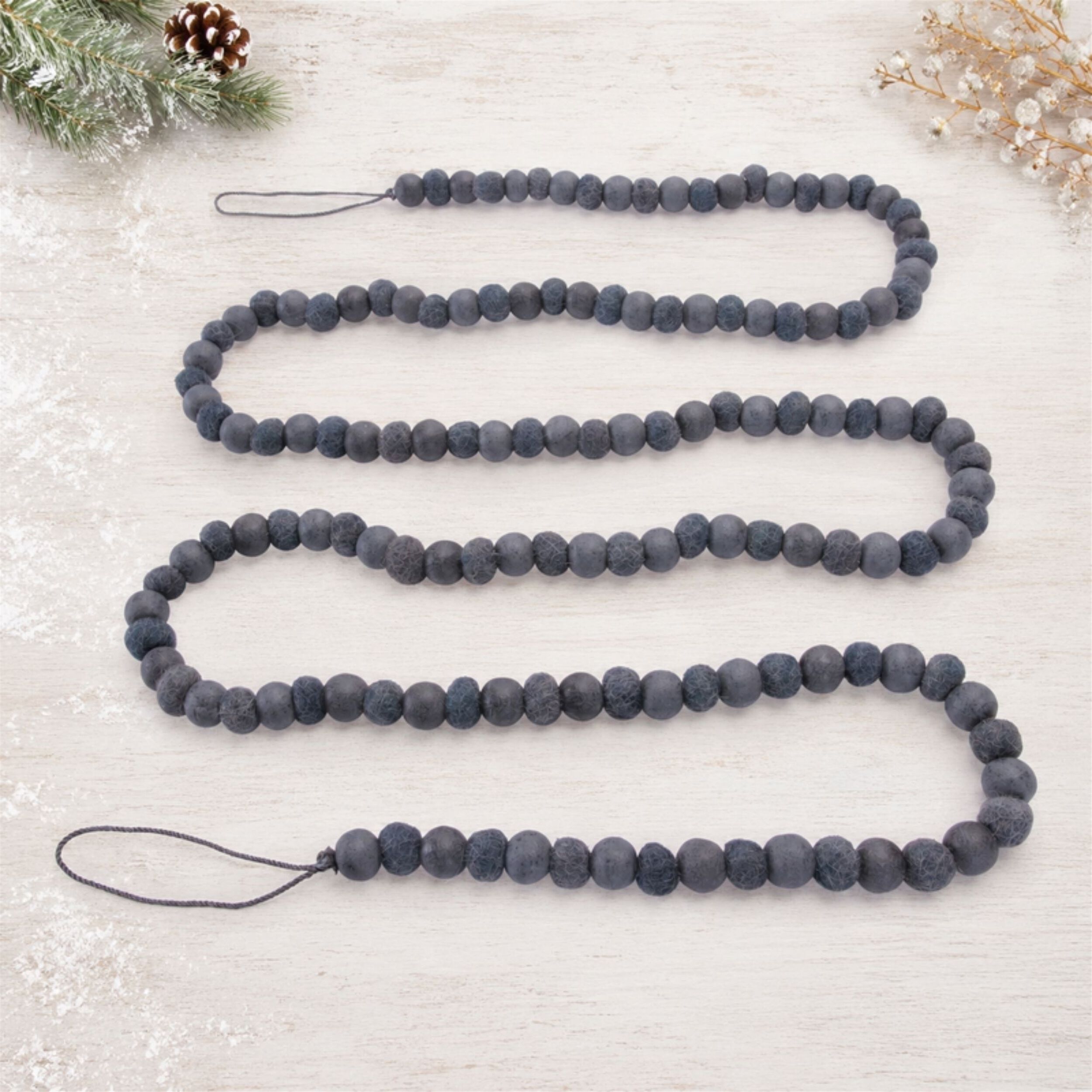 Wood Bead Garland (Set of 2), BLUE, alternate image number 2