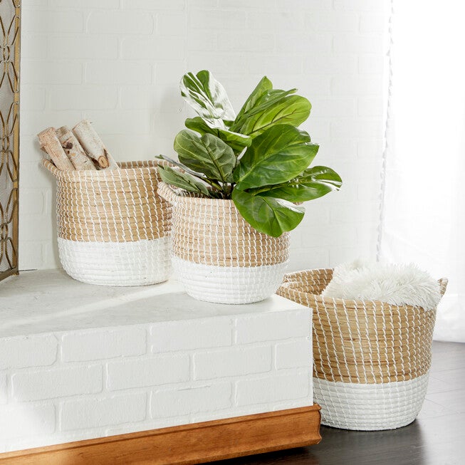 Cosmoliving By Cosmopolitan Set Of 3 Basket Storage Basket, , alternate image number null