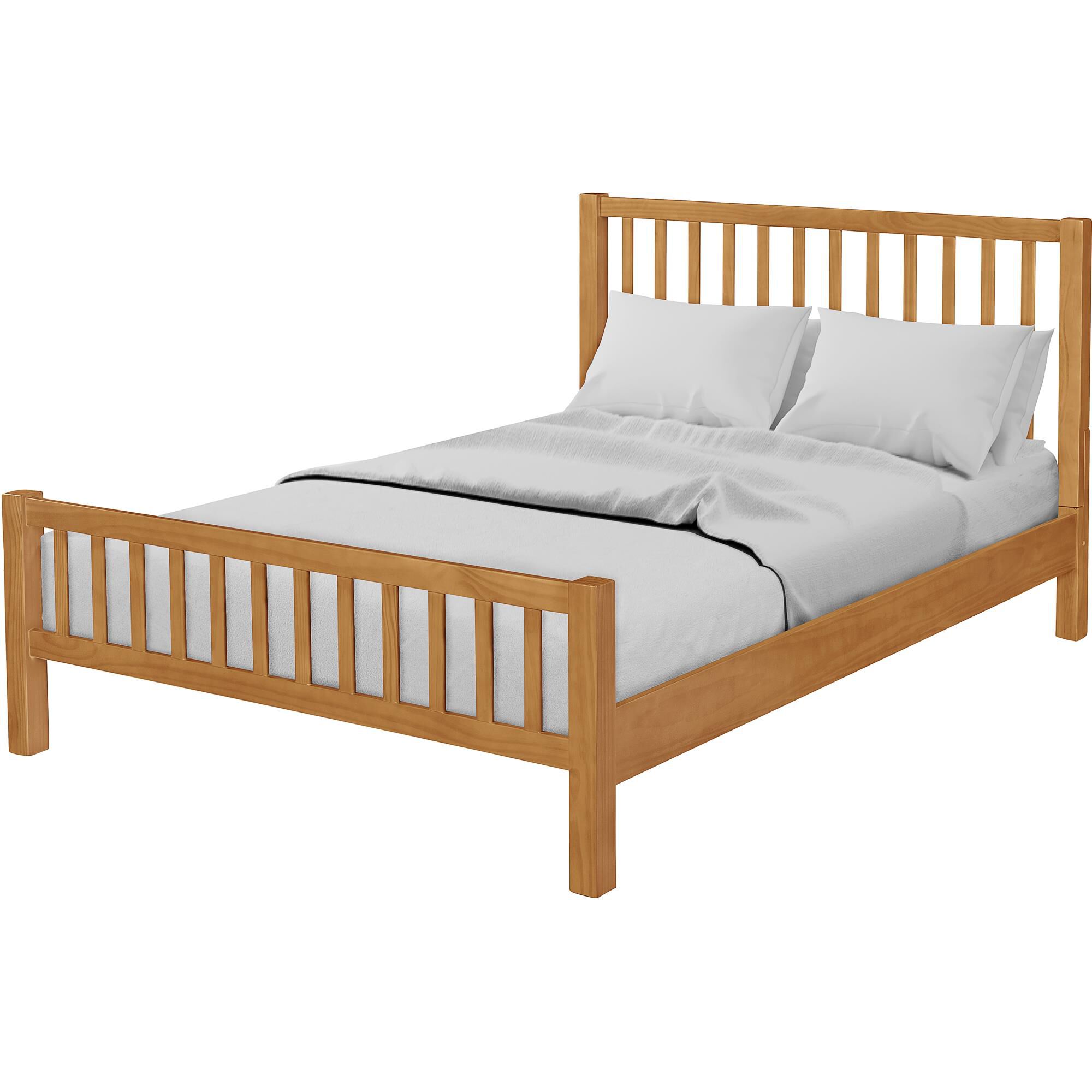 Hampton Wooden Platform Bed in Oak, Queen, OAK, alternate image number 2