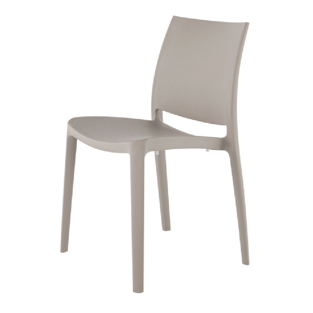 Set of 2 Sensilla Stackable Outdoor Dining Chairs, TAUPE, alternate image number 2