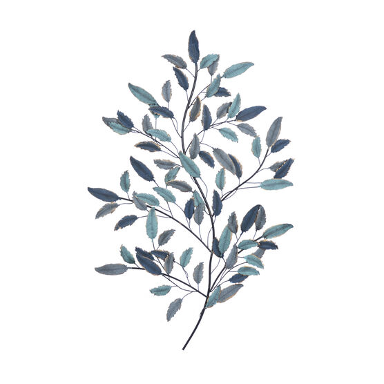 Blue Metal Traditional Floral Wall Decor, BLUE, hi-res image number null