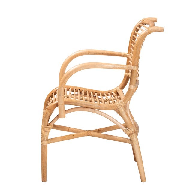 Seminyak Modern Bohemian Natural Rattan Lounge Chair, , alternate image number null