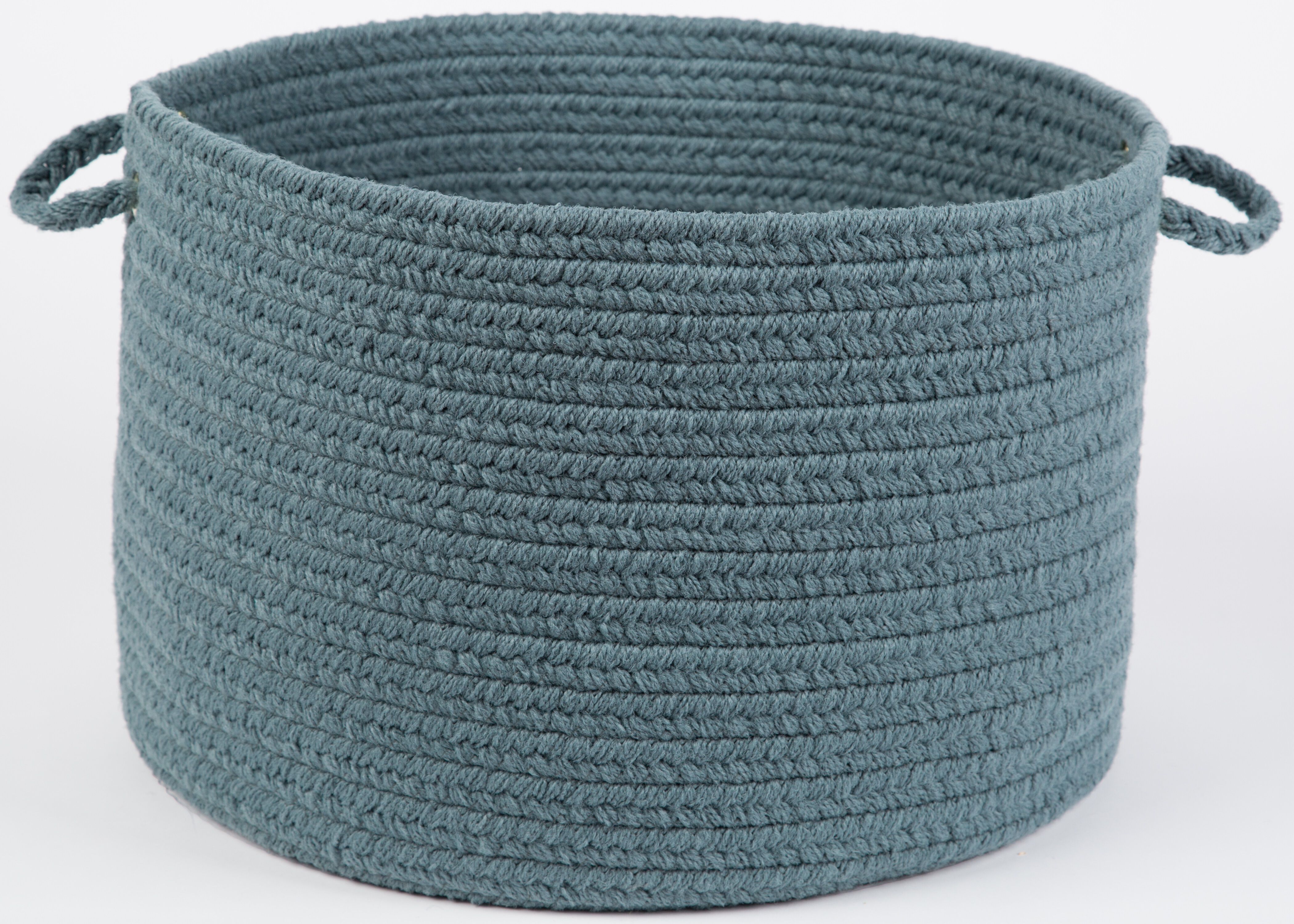 18 inches x 12 inches Braided Basket with Handles, OCEAN BLUE, on-hover image number 1