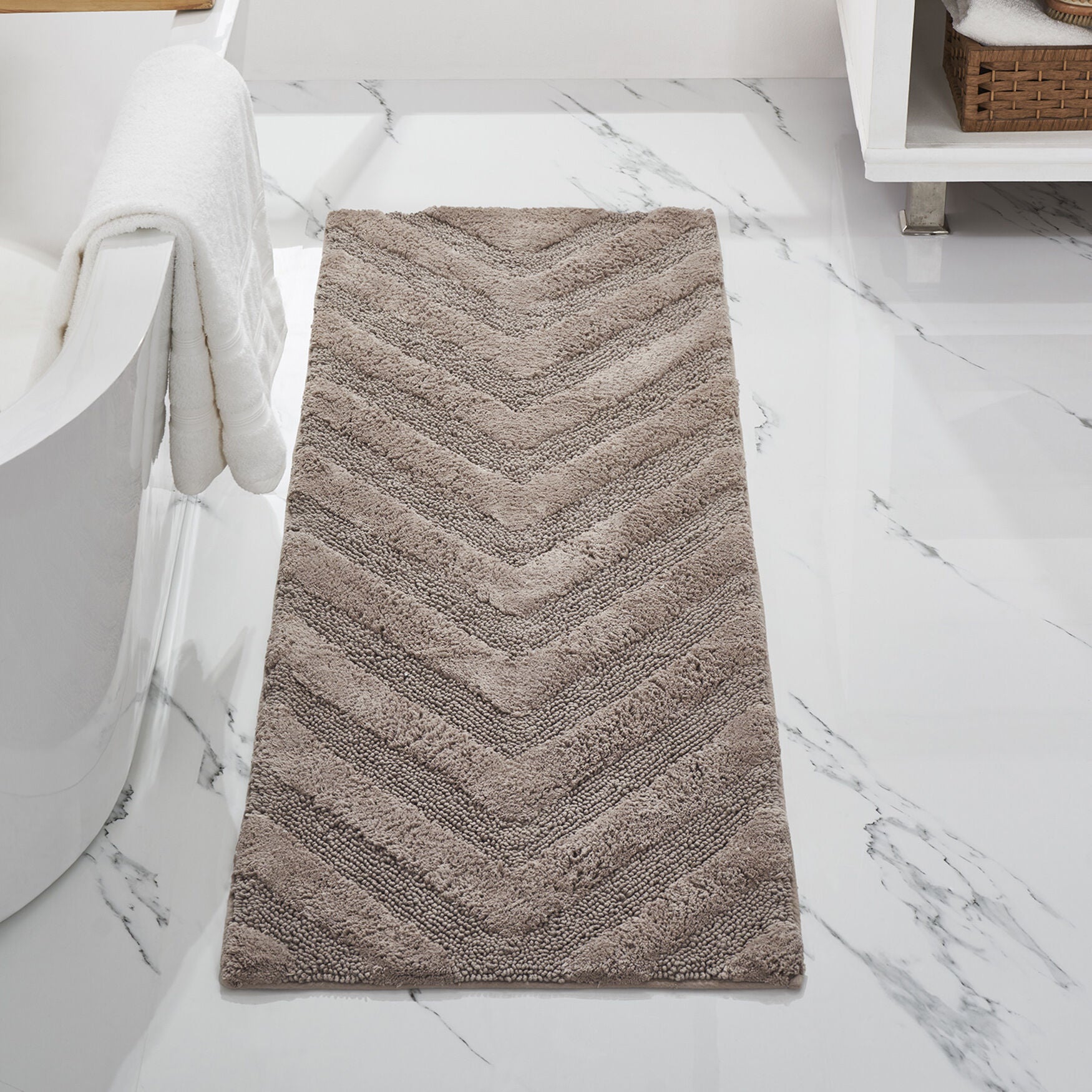 Hugo Collection 100% Cotton 20 inches X 60 inches Runner Bath Rug, SAND, hi-res image number 0