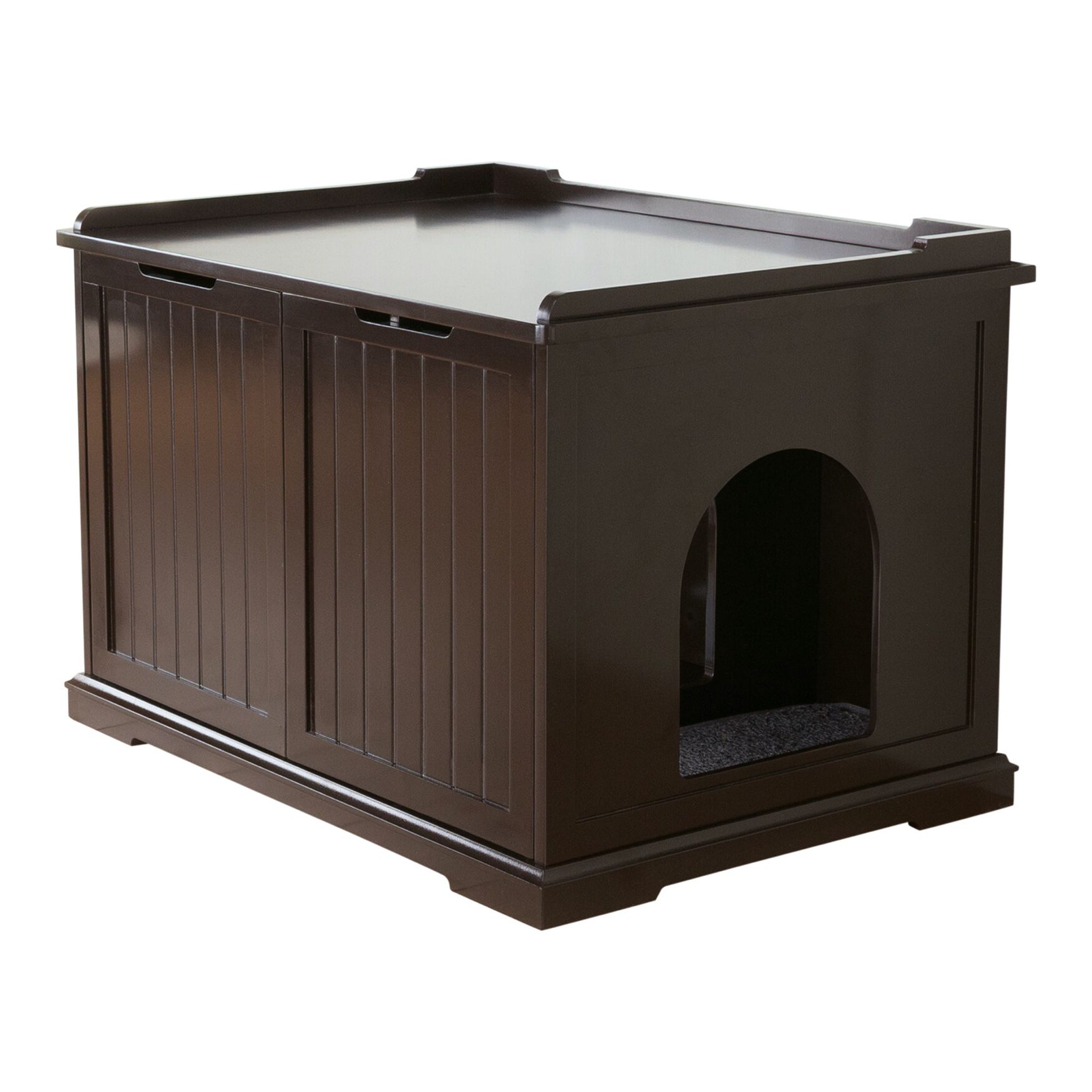 XL Wooden Litter Box Enclosure, ESPRESSO BROWN, hi-res image number 0