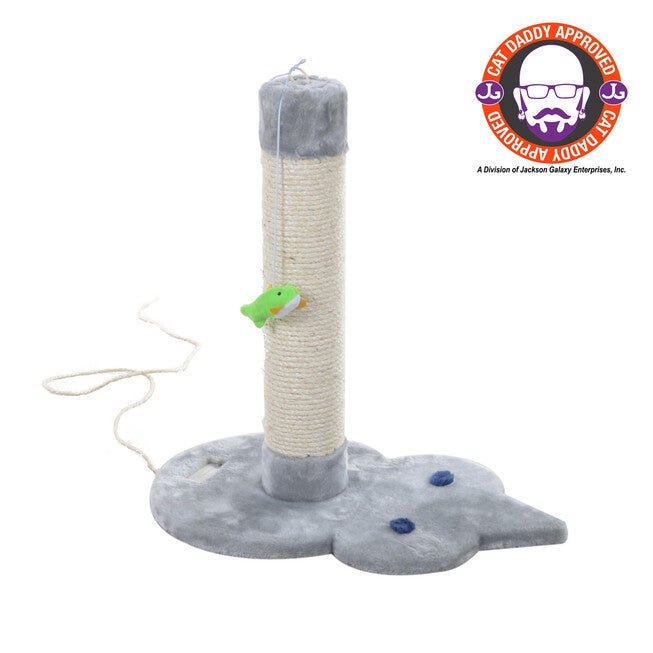 Mouse Shape Real Wood Cat Scratcher Toy, Sisal Scratching Post, SILVER, hi-res image number 0
