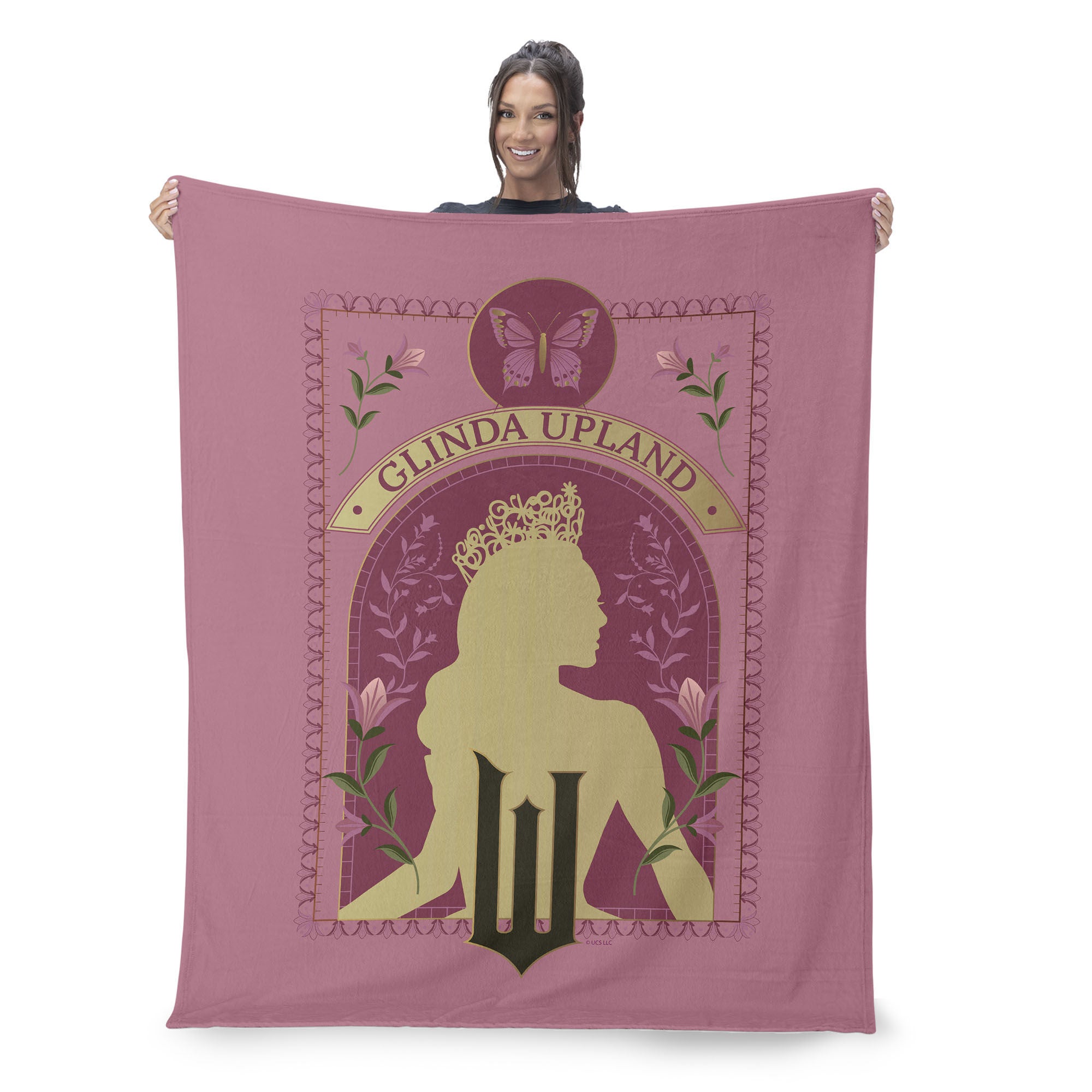 Wicked Glinda Upland Silk Touch Sherpa Throw Blanket 50x60 inches, GLINDA, on-hover image number 1