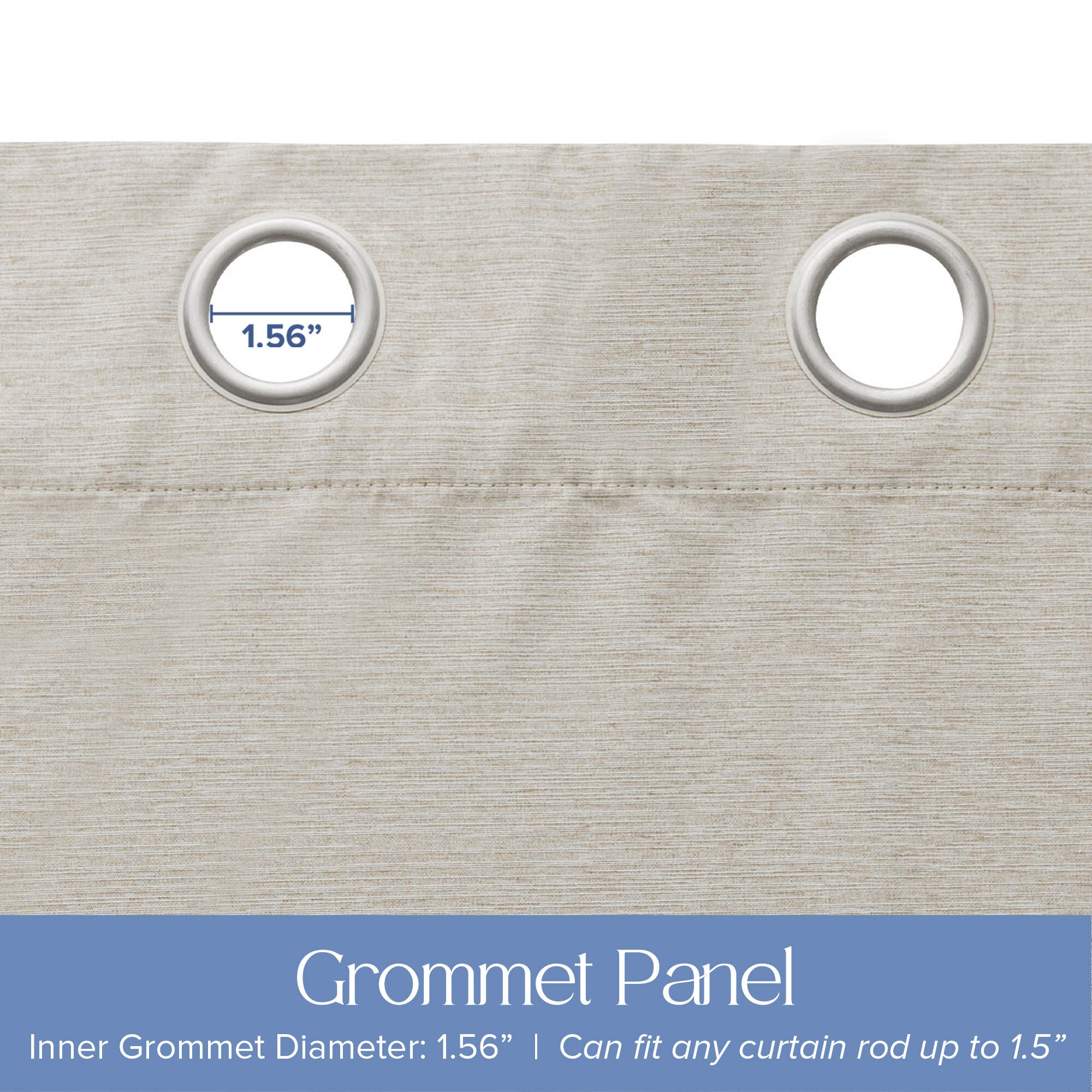 Brushed 100% Blackout Grommet Pair, LINEN, alternate image number 3