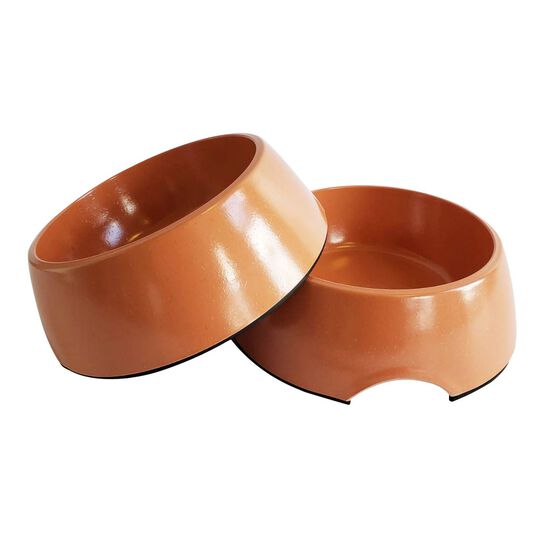 Eco-Friendly Bamboo Dog Bowl - Non-Skid - Orange (32 oz), ORANGE, hi-res image number null