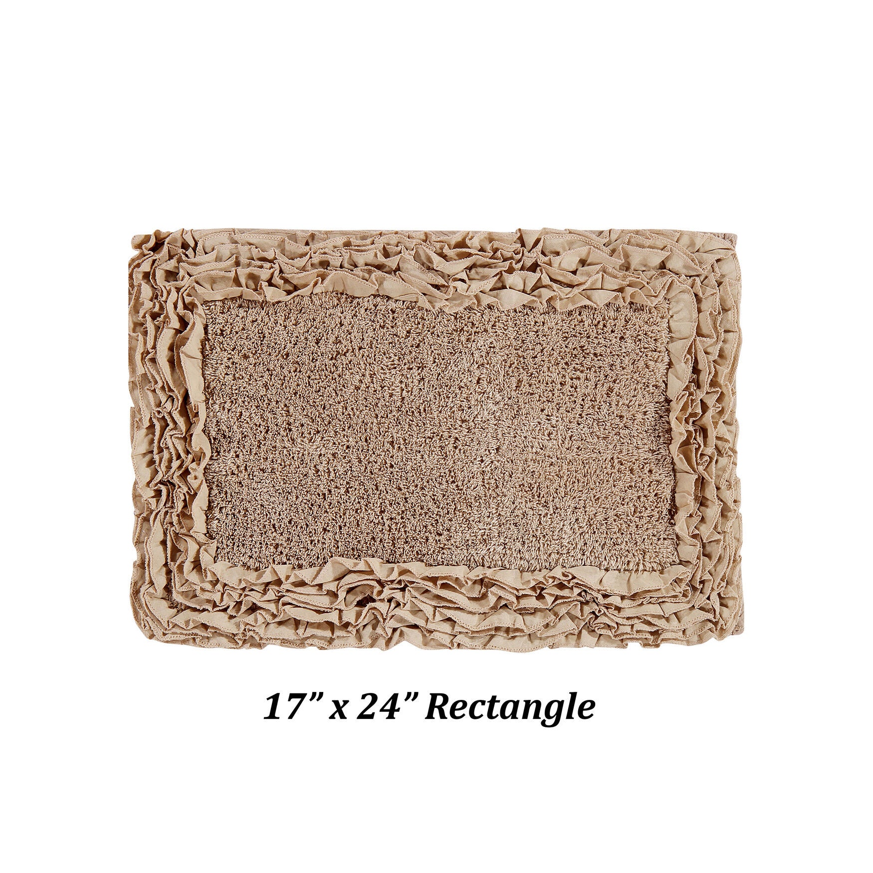 Shaggy Border Bath Rug Mat, 2 Pc Set (17 inches X 24 inches | 20 inches X 20 inches), , on-hover image number 1