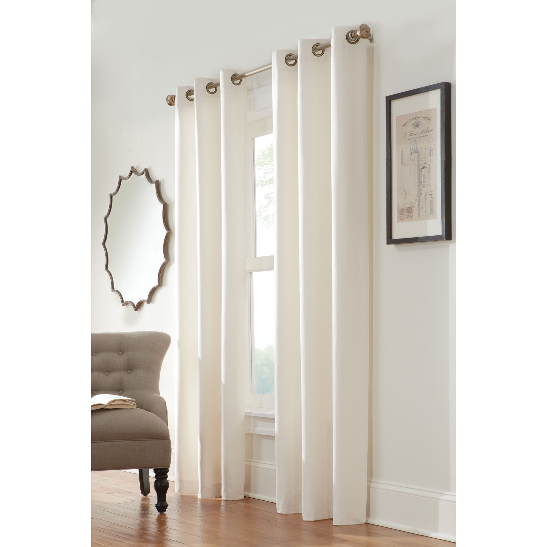 Prelude Room Darkening Grommet Curtain Panel, NATURAL, hi-res image number 0