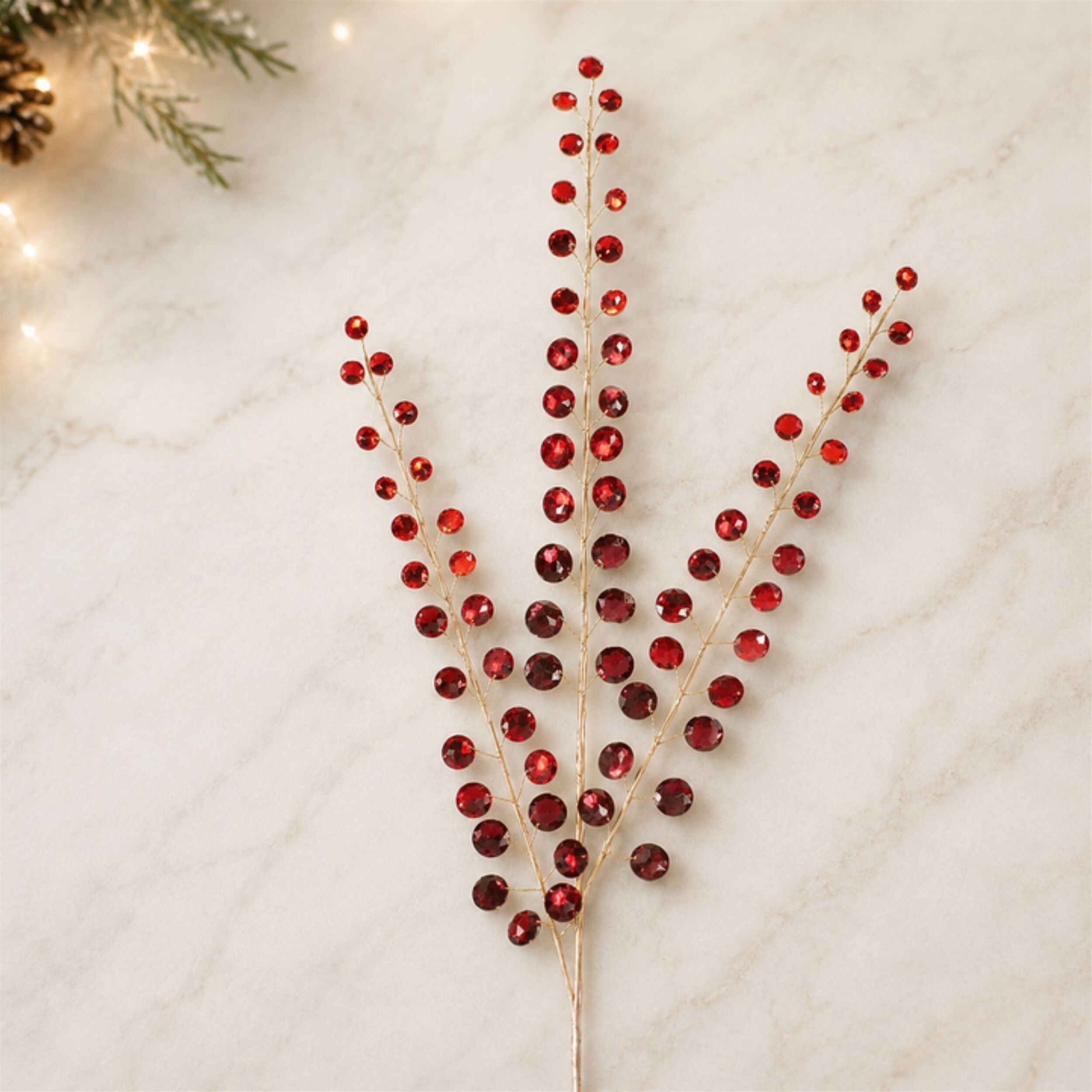Jewel Bead Spray (Set of 4), RED GOLD, alternate image number 1