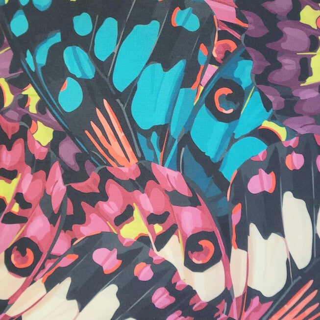 Edie @ Home Indoor/Outdoor Abstract Allover Butterfly Wings Decorative Throw Pillow 20X20, Black Magenta Multi, , alternate image number 8