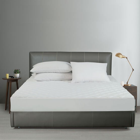 All-In-One Repreve Recycled Soft Terry Fitted Mattress Pad, Twin, WHITE, hi-res image number null