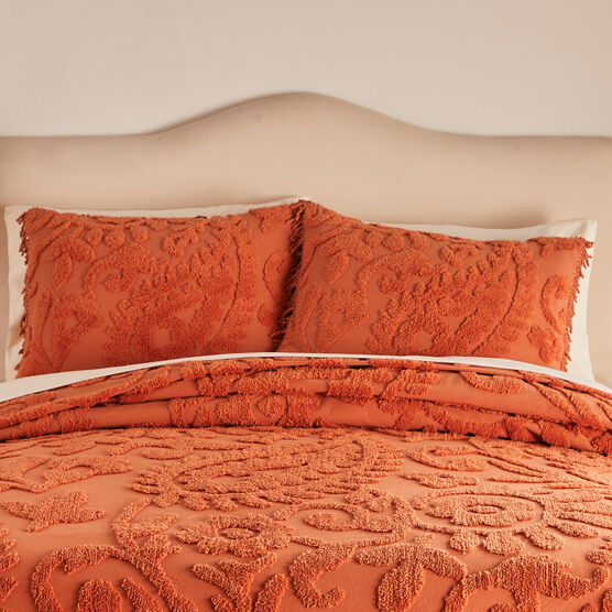 paisley chenille standard sham, SPICE, hi-res image number null