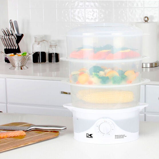 Kalorik 3 Tier Steamer, WHITE, hi-res image number null