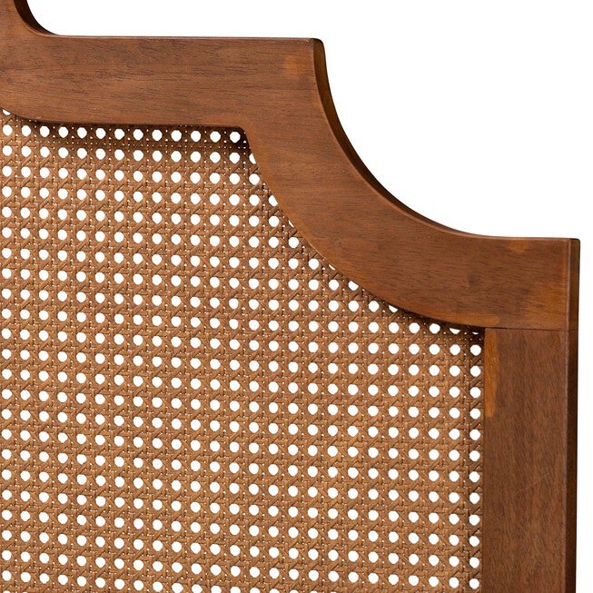 Fortuna Classic And Traditional Grey Fabric And Walnut Brown Finished Wood King Size Headboard, , alternate image number null