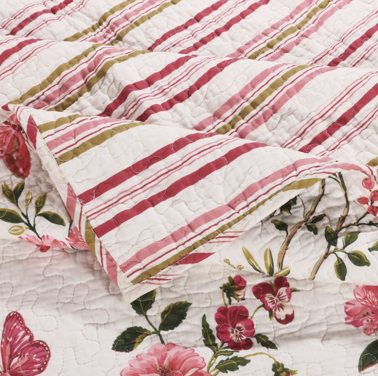 Butterflies 100% Cotton Quilt Set, MULTI, alternate image number 4