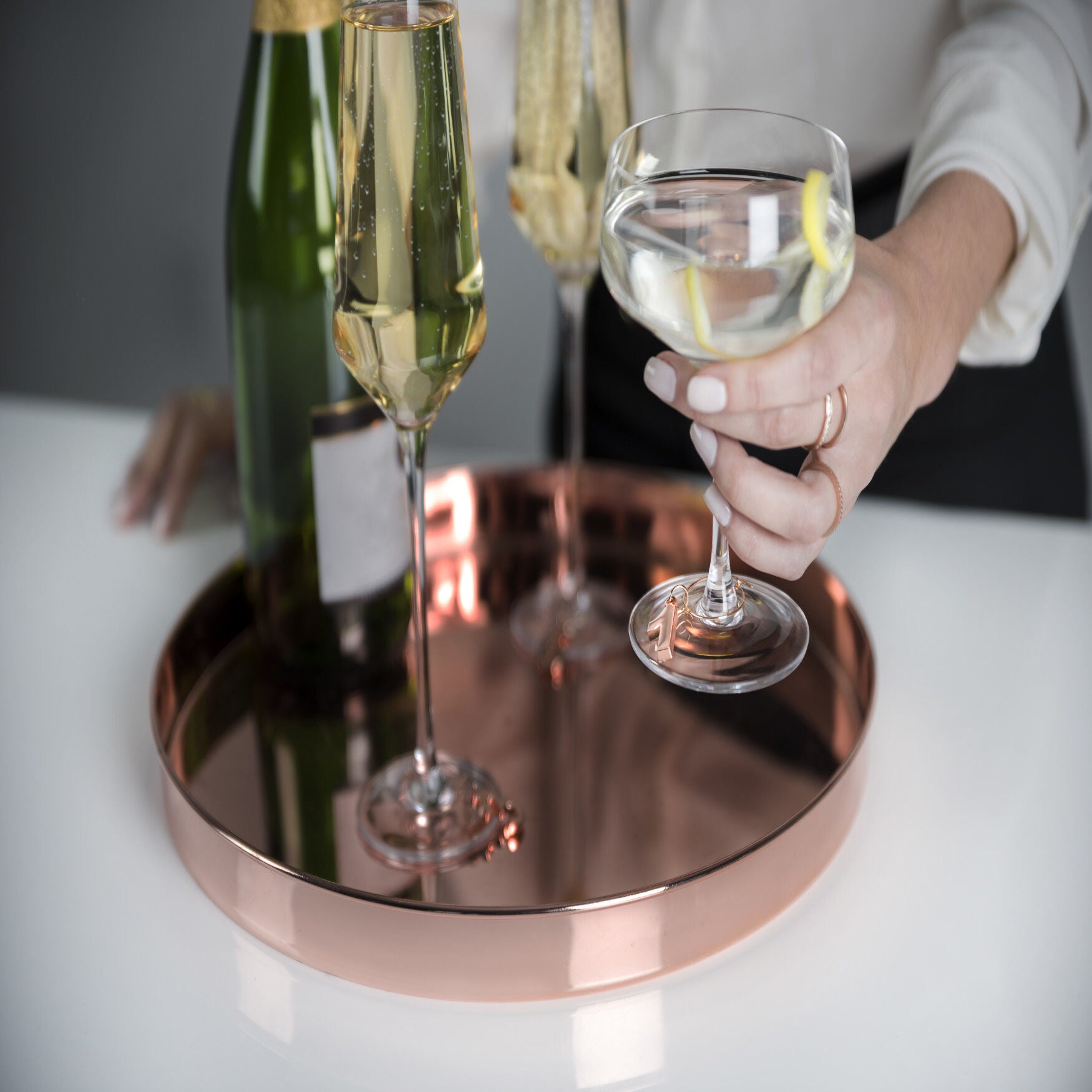 Angled Crystal Coupe Glasses, , alternate image number 4