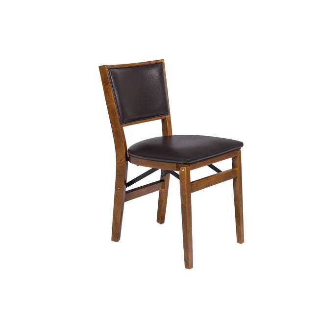 Retro Upholstered Back Ood Foldiing Chairs, Set Of 2, FRUITWOOD, hi-res image number null