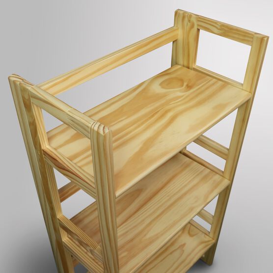 3-Shelf Folding Student Bookcase 20.75" Wide-Natural, , alternate image number null