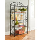 5-Tier Metal Scroll Folding Bookcase, BLACK, hi-res image number null