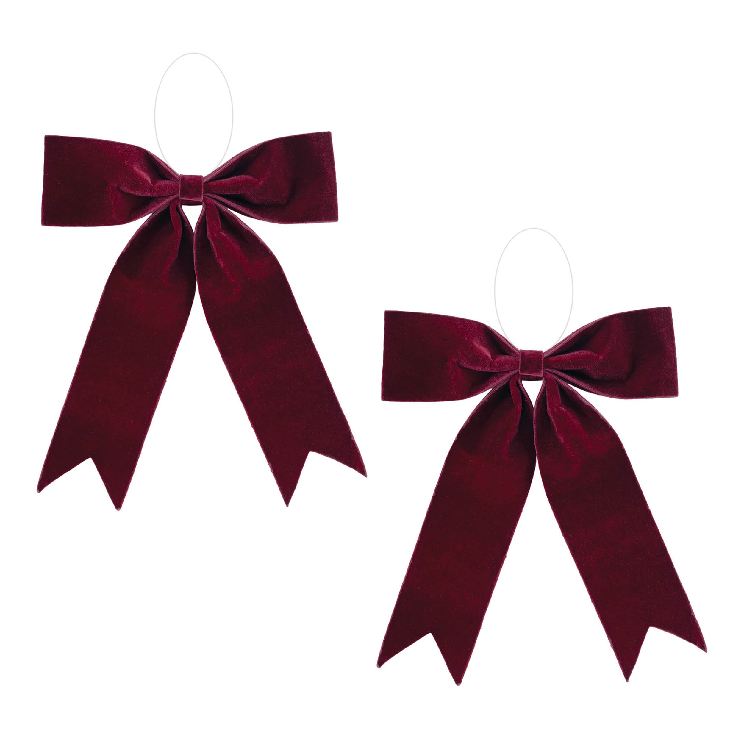 Burgandy Red Holiday Bow (Set of 2), RED, alternate image number 3