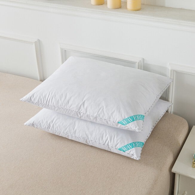 Antimicrobial White Goose Nano Feather Pillow, Set 2 Bed Pillow, , alternate image number 2