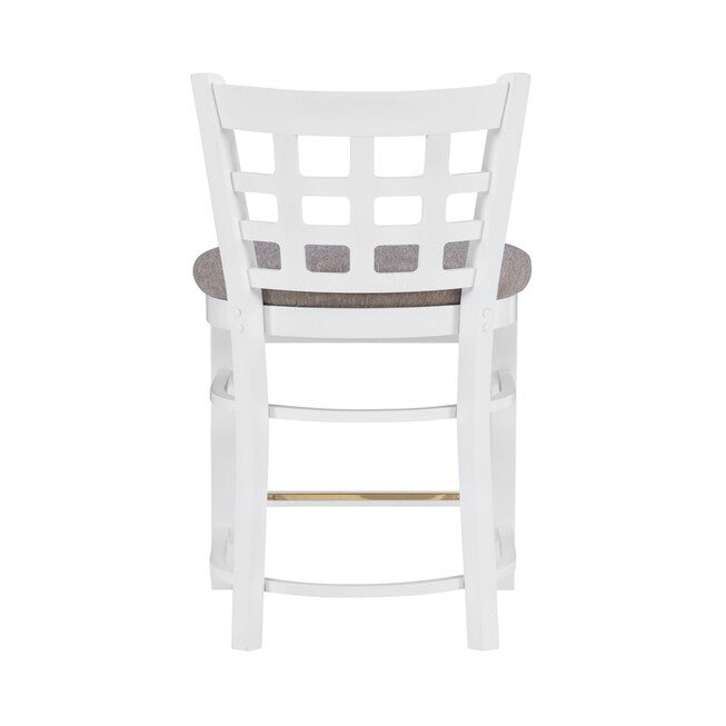 Lola Counter Stool White Upholstered Set of 2, , alternate image number null