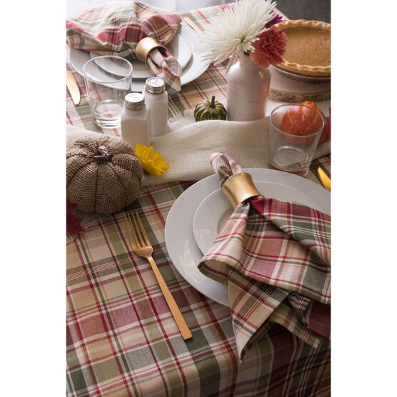 Give Thanks Plaid Tablecloth 52x52, , alternate image number null