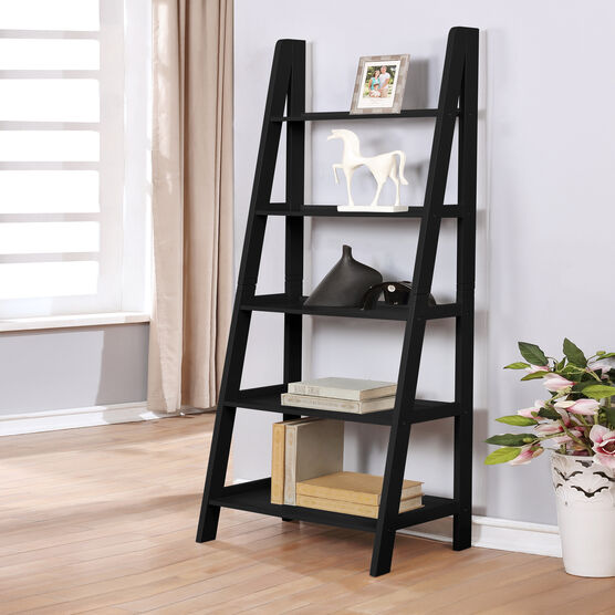 Acadia Ladder Bookshelf, BLACK, hi-res image number null