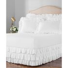 Belles & Whistles 3-Tiered Ruffle 15" Drop Bed Skirt, WHITE, hi-res image number null