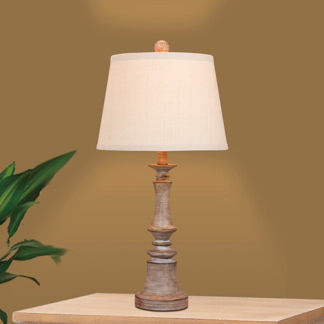 Cottage Weathered Grey Resin26.5 inches Table Lamp, Set 2, , on-hover image number null