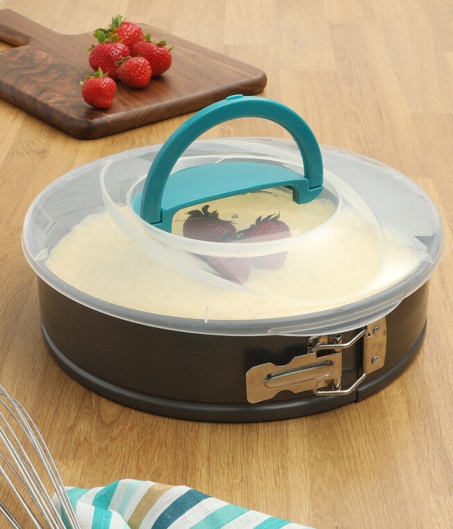 Springform Baking Pan with Carrying Lid, TEAL, hi-res image number null