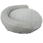 Stripe Printing poly-cotton bolster with detachable faux fur cushion Large Size, , alternate image number null