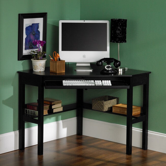 Solid Wood Modern Corner Computer Desk, , alternate image number 2