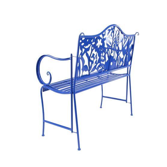 Blue Metal Traditional Bench, , on-hover image number null