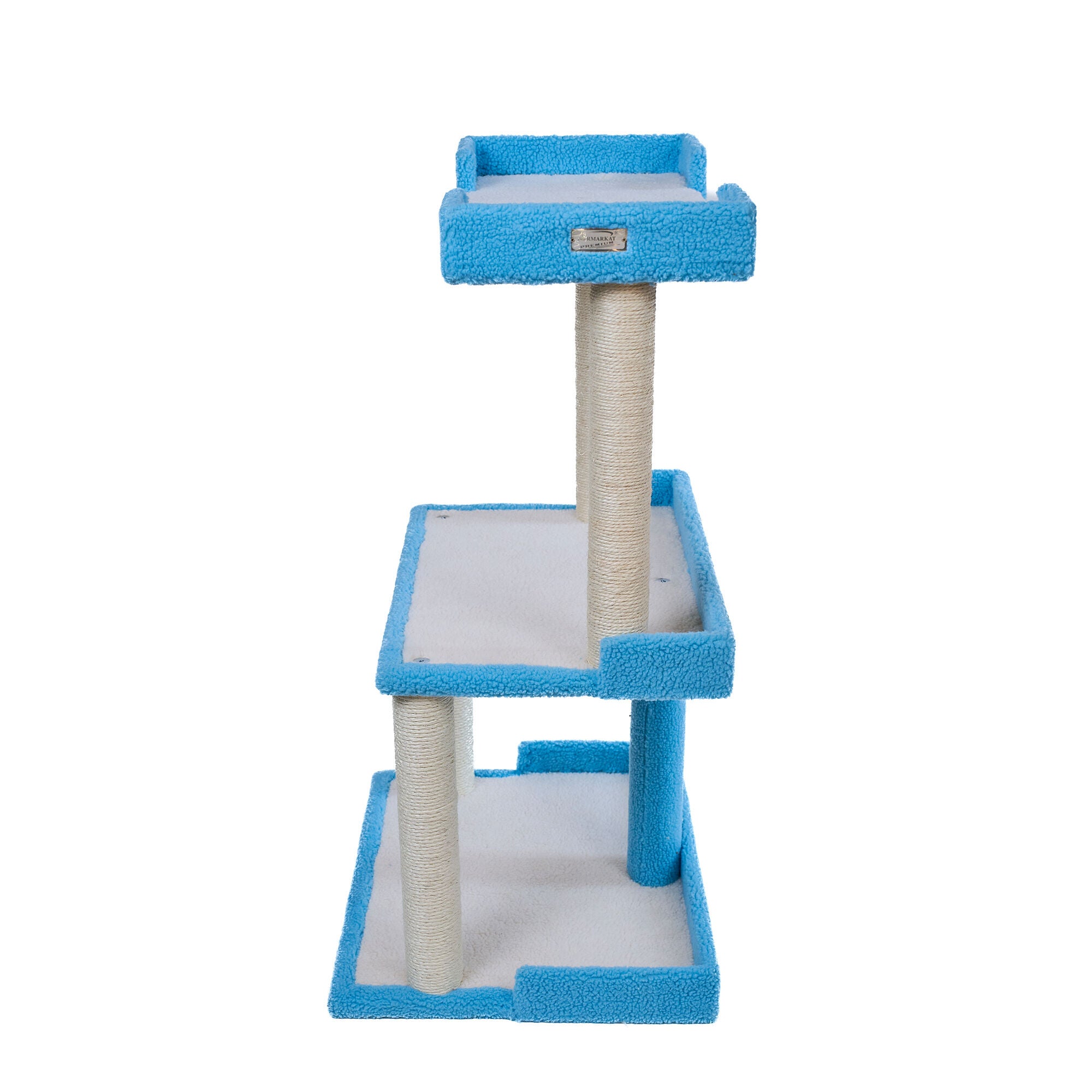 Armarkat Cat Tree for Large Cats: 41 inches Real Wood Tower with Scratching Posts And Perches, SKY BLUE, alternate image number 6