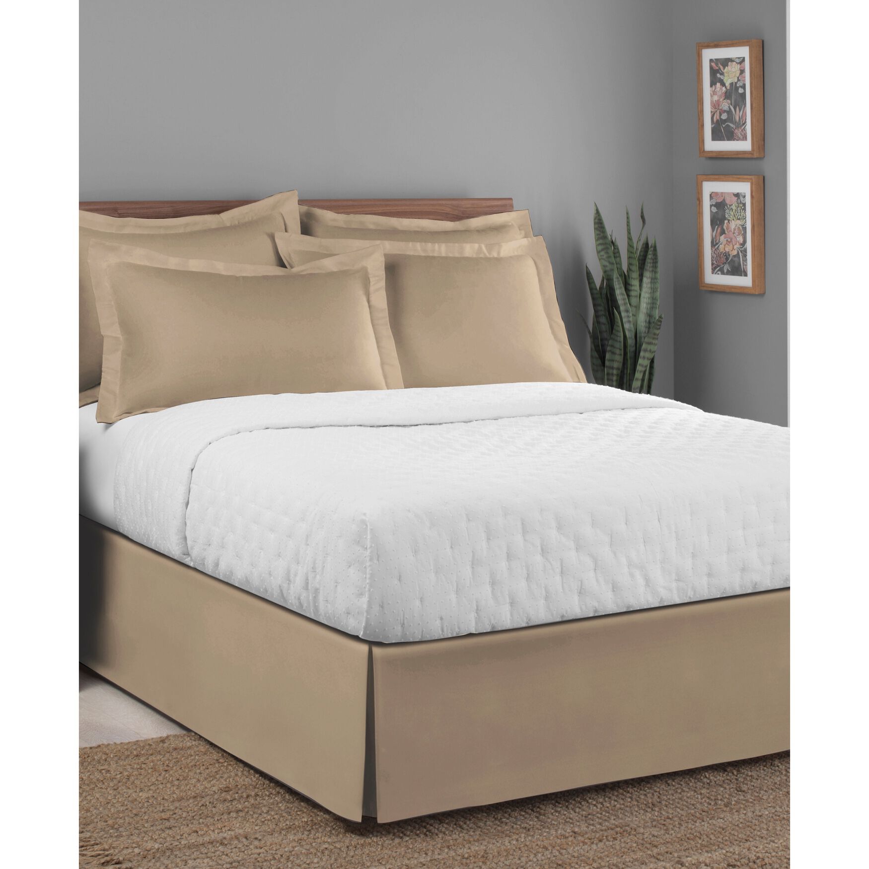 Today's Home Microfiber Tailored 2-Pack Standard Pillow Shams, MOCHA, hi-res image number 0