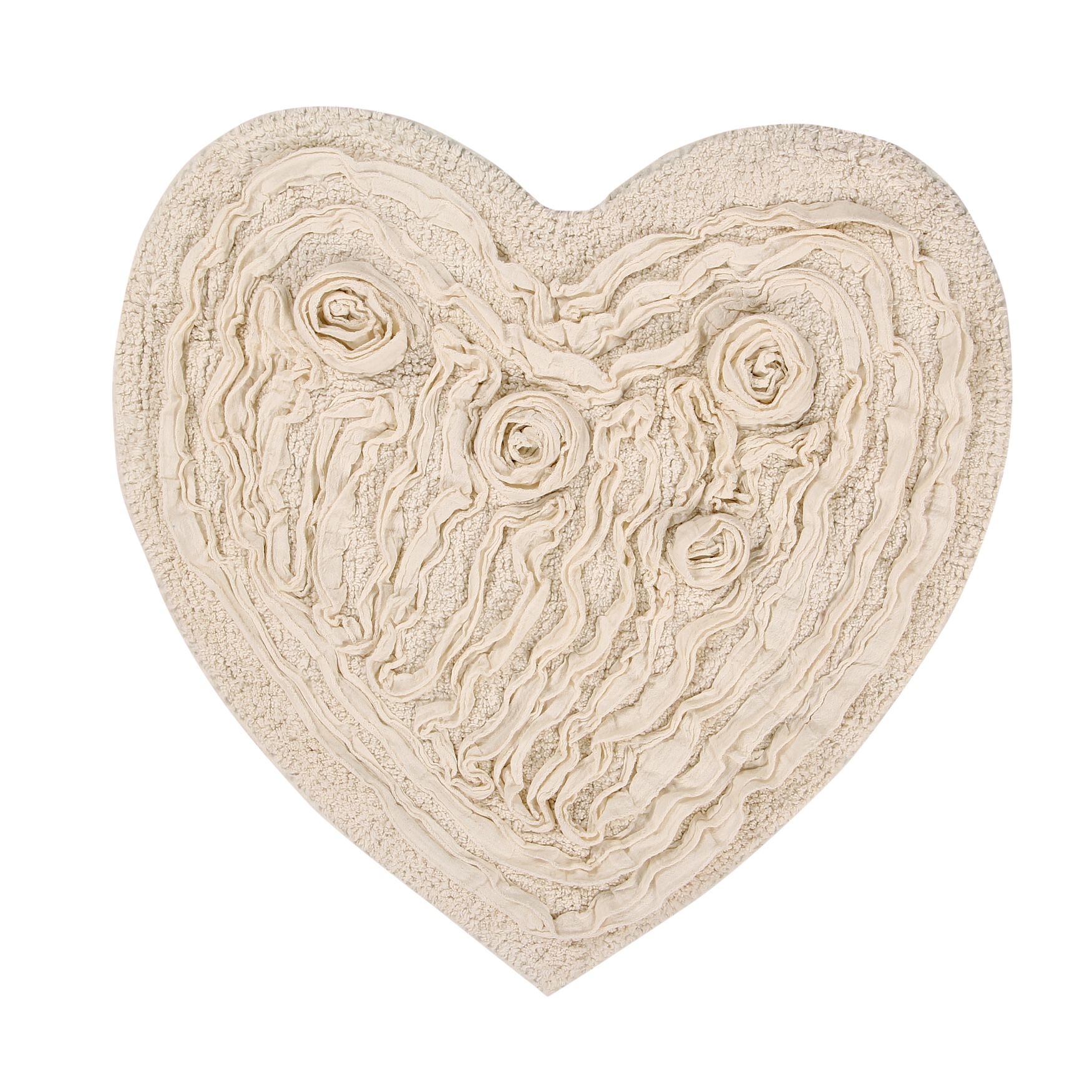 Bellflower Heart Bath Rug, IVORY, hi-res image number 0